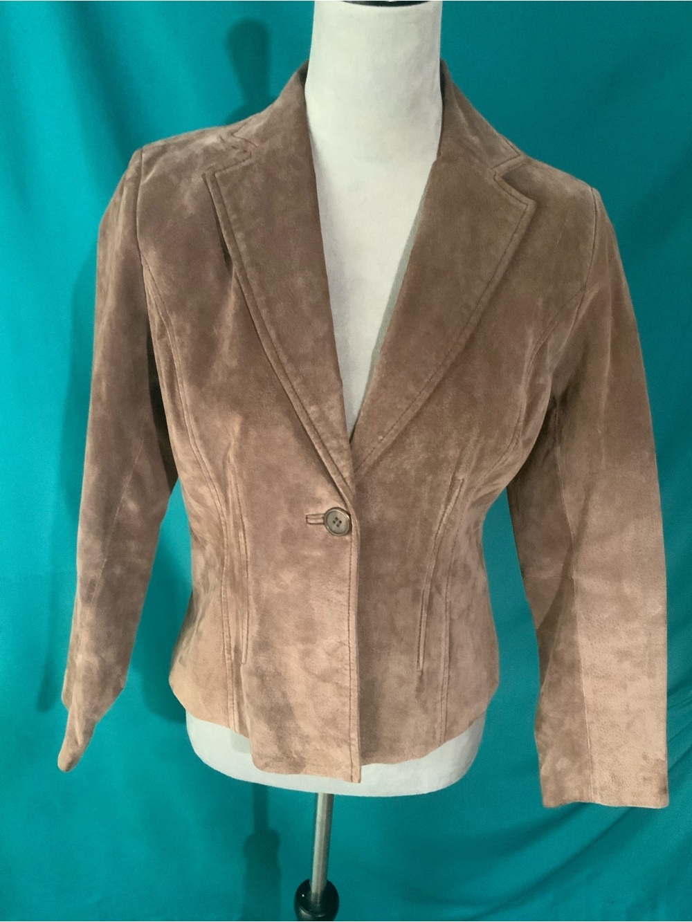 RELATIVITY, TAILORED WOMEN’S GENUINE SUEDE LEATHER BLAZER JACKET